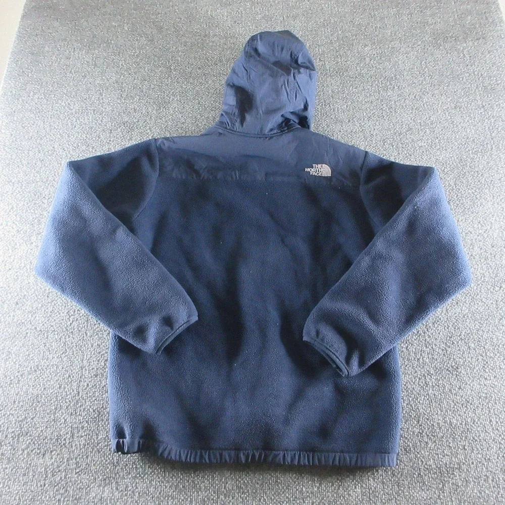 The North Face Jacket Boys XL Blue Hooded Fleece Full Zip Outdoor Hiking Trail